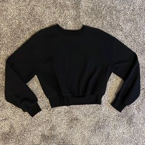 Black Cropped Crewneck